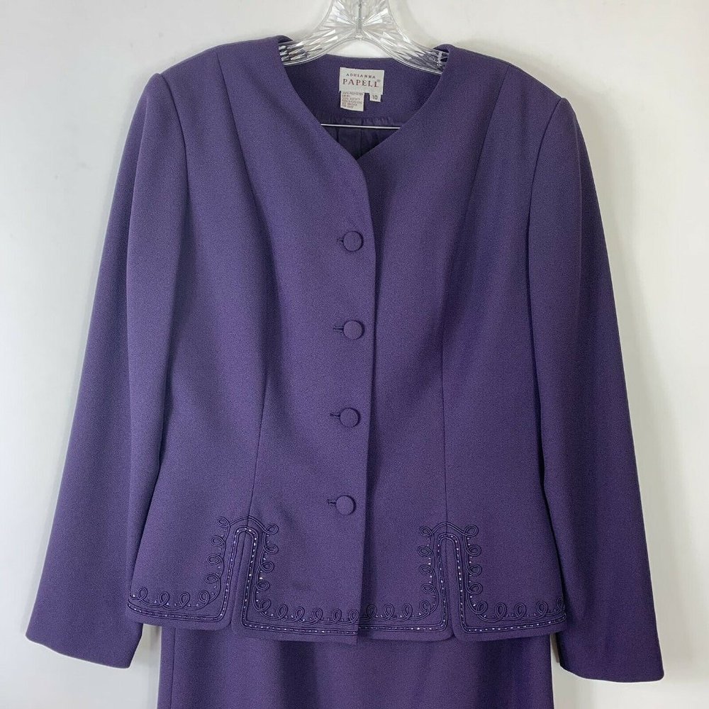 Adrianna Papell 2-PC Blazer Skirt Suit Wm Sz 10 - Picture 4 of 8